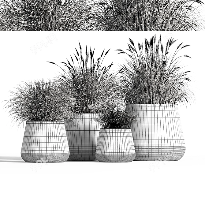 Lush Indoor Plant Set 3D model image 2