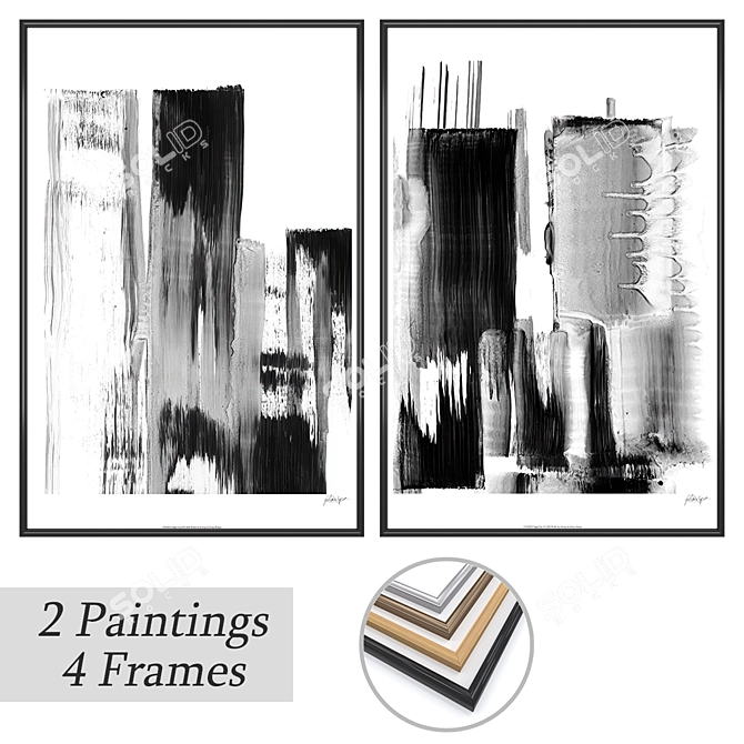 Elegant Wall Art Set 3D model image 1