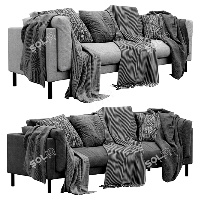 Munich Fabric Sofa: Modern Elegance 3D model image 1