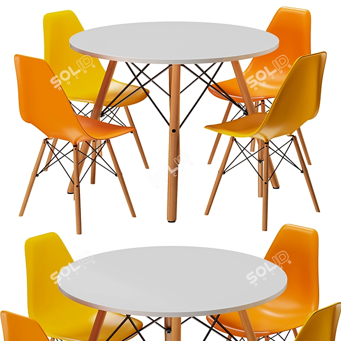 Modern 2014 Table Set 3D model image 1