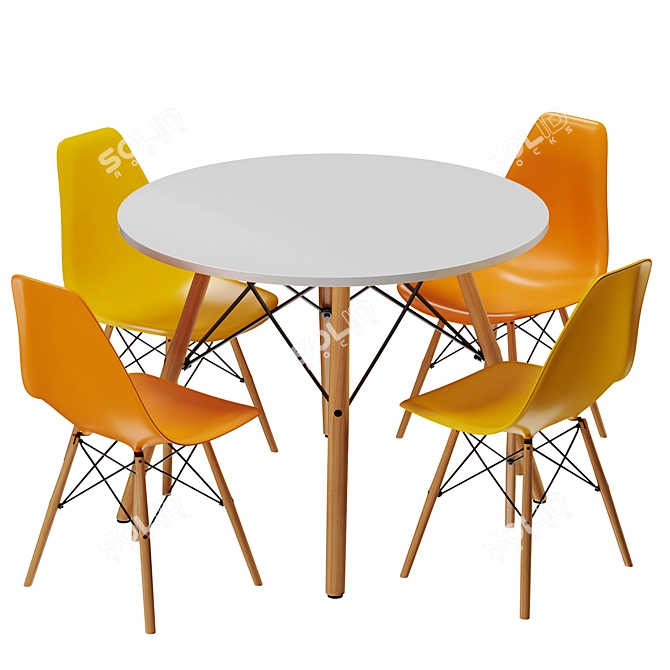 Modern 2014 Table Set 3D model image 2