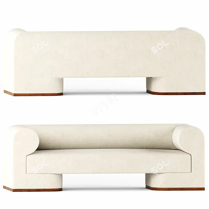 Elegant Dahlem Sofa: Perfect Blend of Comfort and Style 3D model image 3