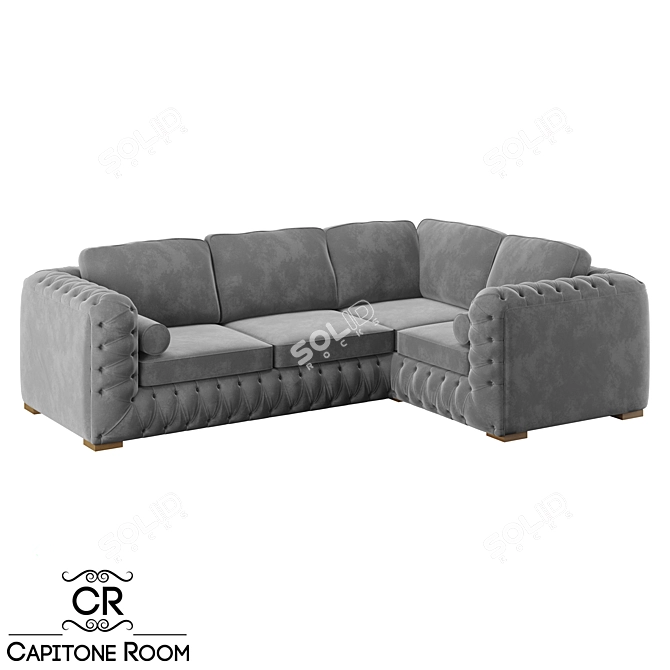 Elegant Ocean Blue Sofa 3D model image 3