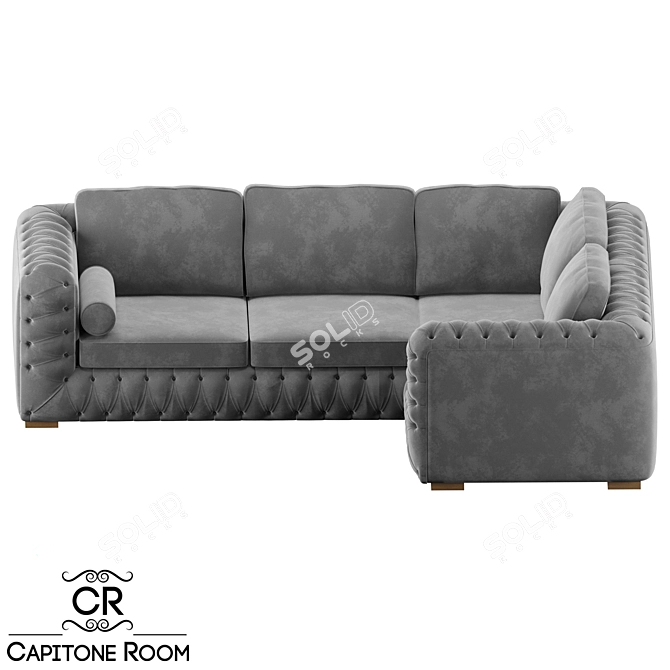 Elegant Ocean Blue Sofa 3D model image 4