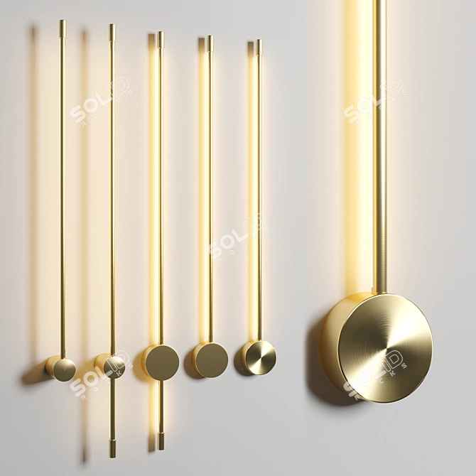 Sleek LED Wall Lamp Collection 3D model image 2