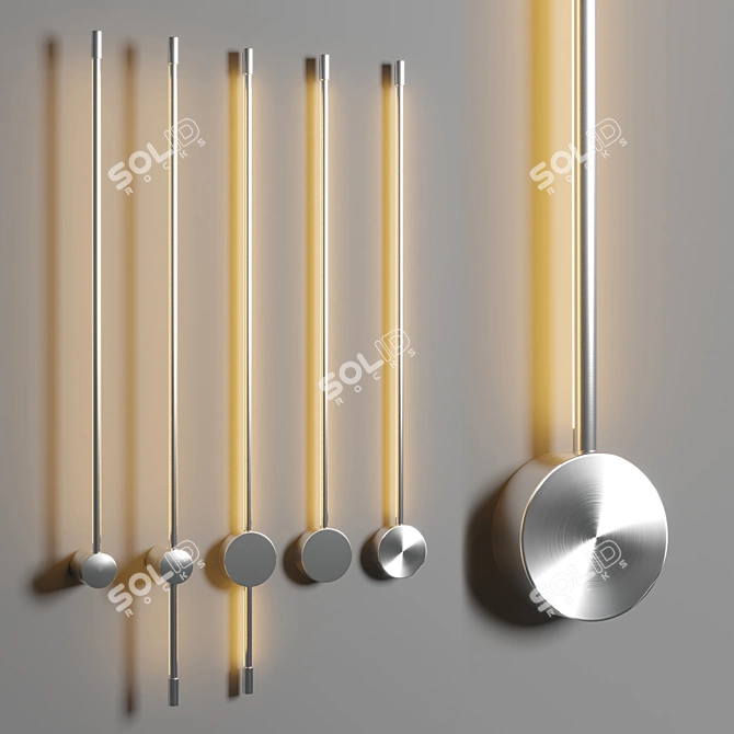 Sleek LED Wall Lamp Collection 3D model image 5