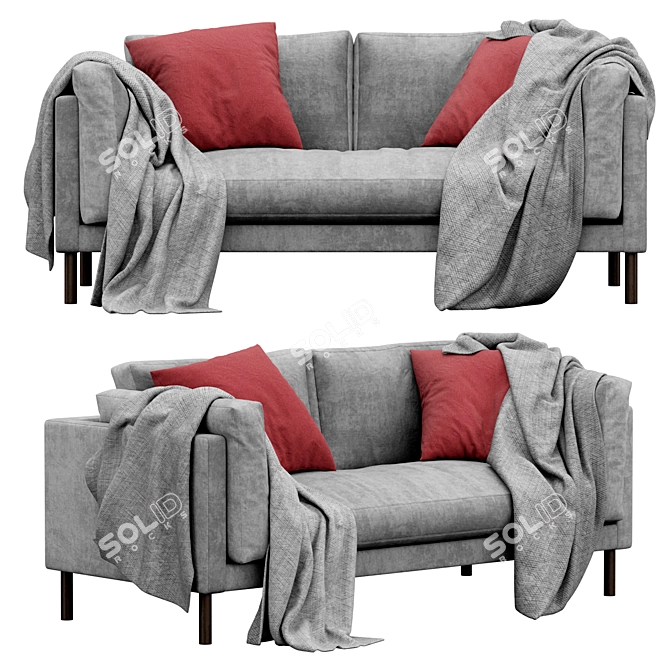 Munich Fabric Loveseat by Swoon 3D model image 3