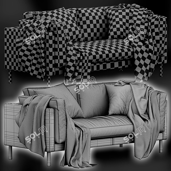 Munich Fabric Loveseat by Swoon 3D model image 6