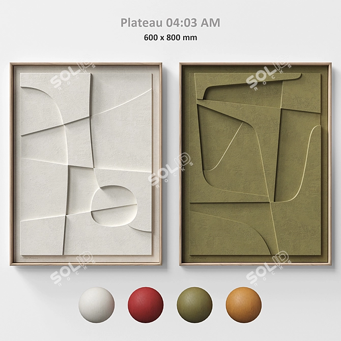 Scandinavian Relief Plateau Set 3D model image 1