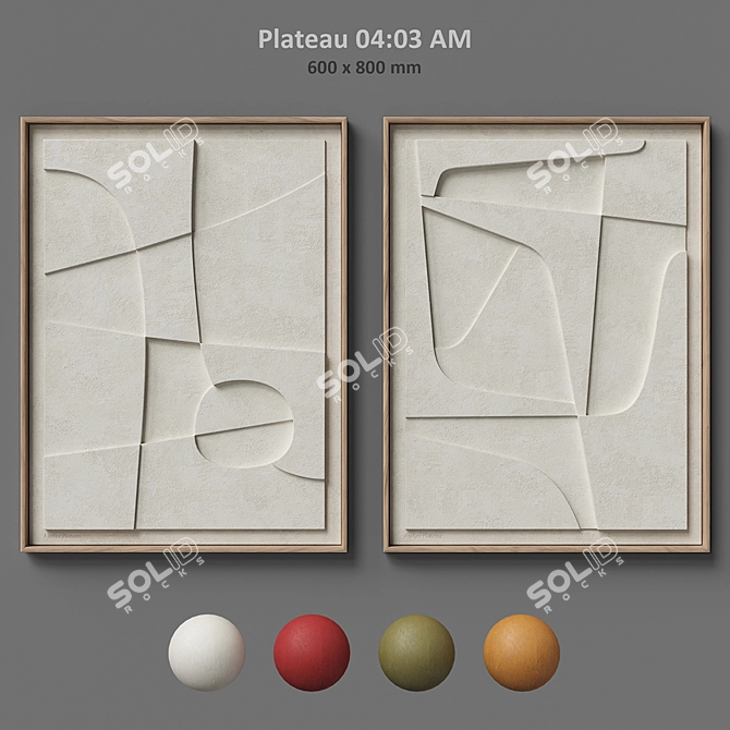 Scandinavian Relief Plateau Set 3D model image 2