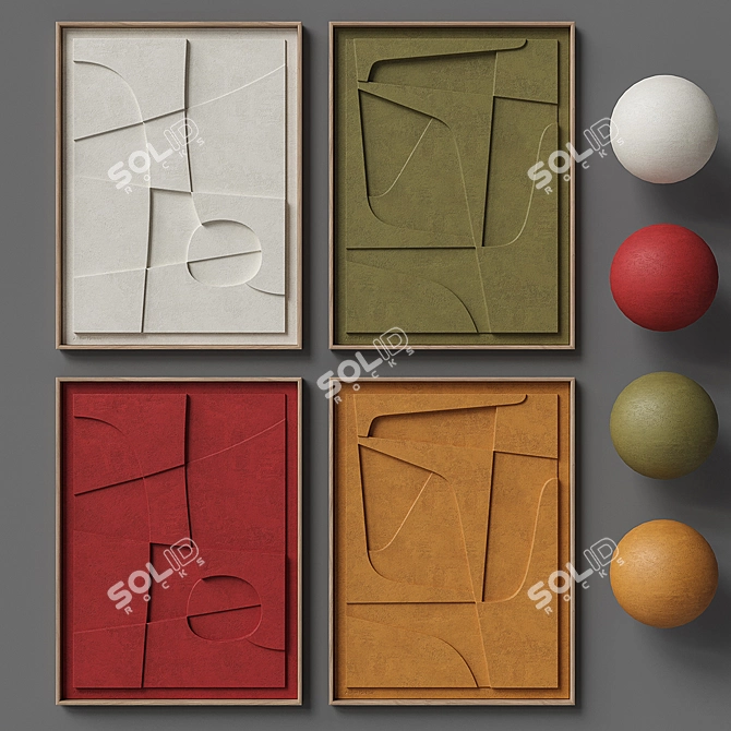 Scandinavian Relief Plateau Set 3D model image 3