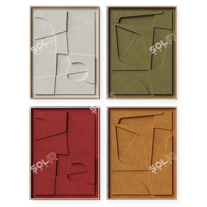 Scandinavian Relief Plateau Set 3D model image 5