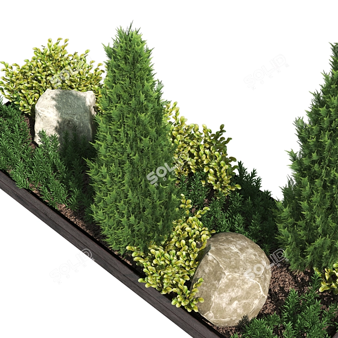 Vibrant Flora: Exquisite Poly Terrain 3D model image 3