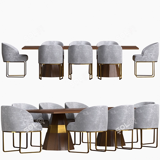 Luxury Dining Set: Table & Chairs by Casa Padrino 3D model image 4