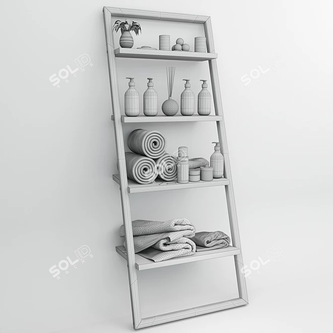 Sleek Bathroom Set: Modern Accessories 3D model image 4