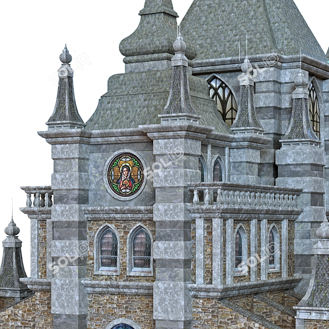 Cathedral Lowpoly for Game 010 3D model image 4