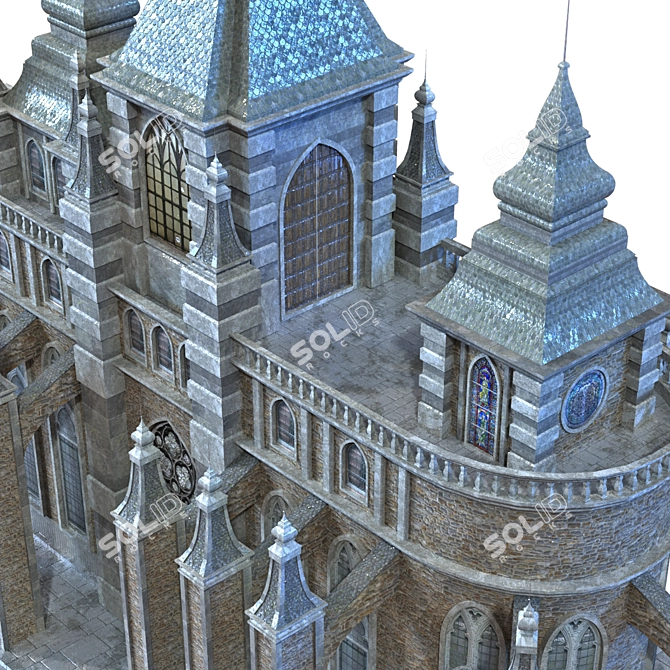 Cathedral Lowpoly for Game 010 3D model image 5