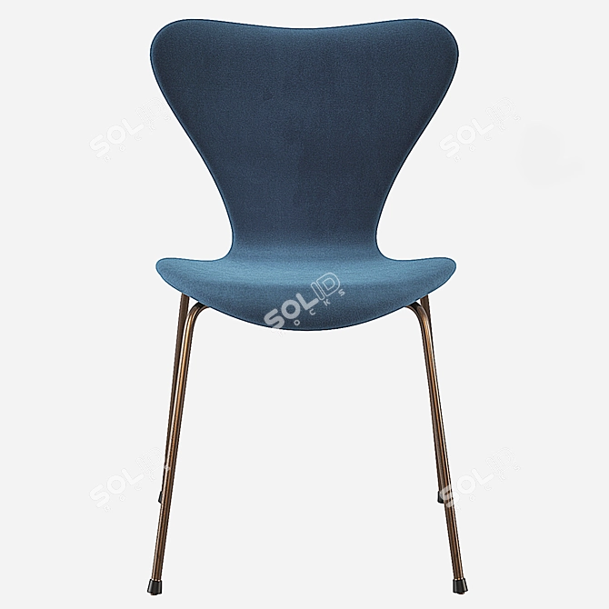 Modern Pink, Blue & Grey Fritz Hansen Series 7 Chair 3D model image 2