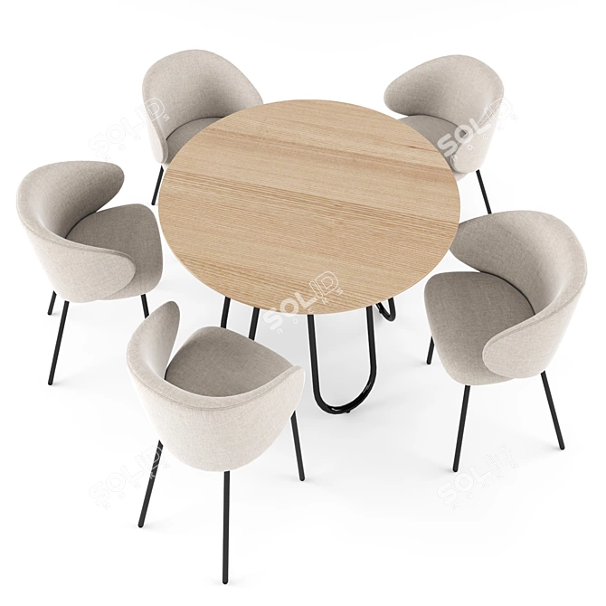 Modern Connubia STULLE Table with TUKA Dining Chair 3D model image 5