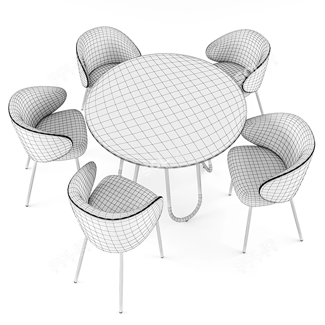 Modern Connubia STULLE Table with TUKA Dining Chair 3D model image 6