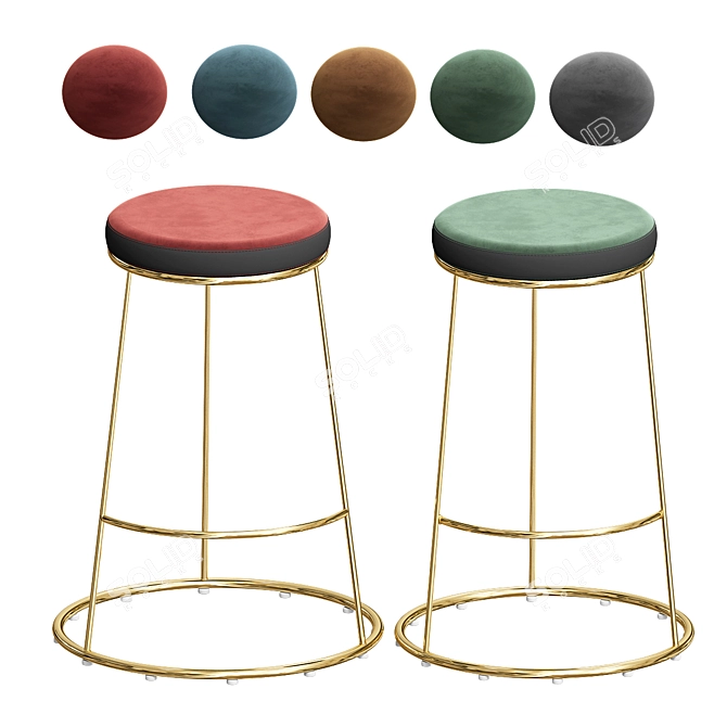 Foldable Bar Stools: Convenient Seating Solution 3D model image 1