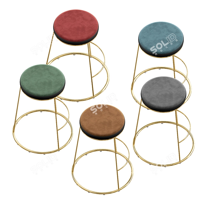 Foldable Bar Stools: Convenient Seating Solution 3D model image 3