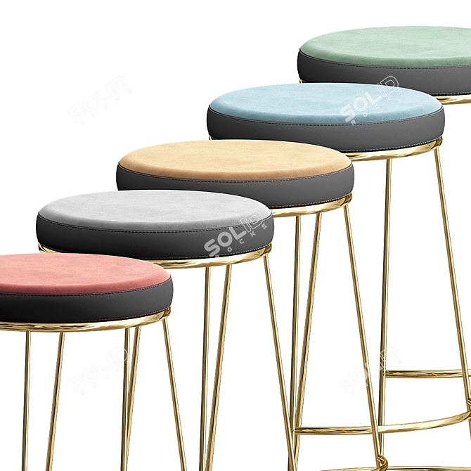 Foldable Bar Stools: Convenient Seating Solution 3D model image 5