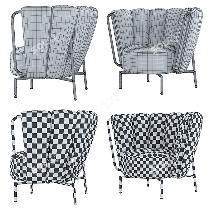 Modern Loft Tulip Chair 3D model image 4
