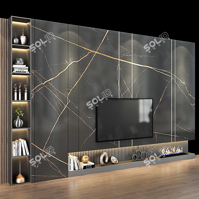 Sleek TV Storage Solution 3D model image 3