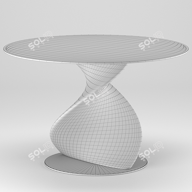 Modern Transparent Walnut Dining Table 3D model image 2