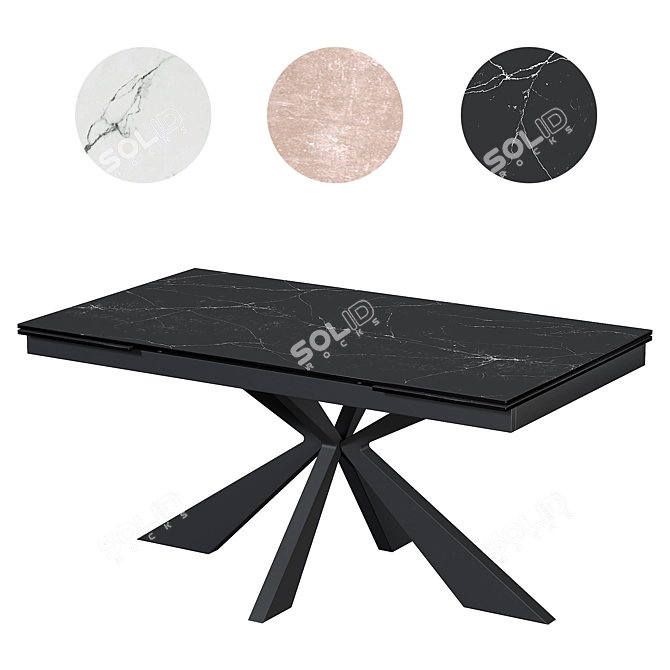 Alezio 160 Dining Table: Modern Style, Multiple Textures, Elegant Design 3D model image 1