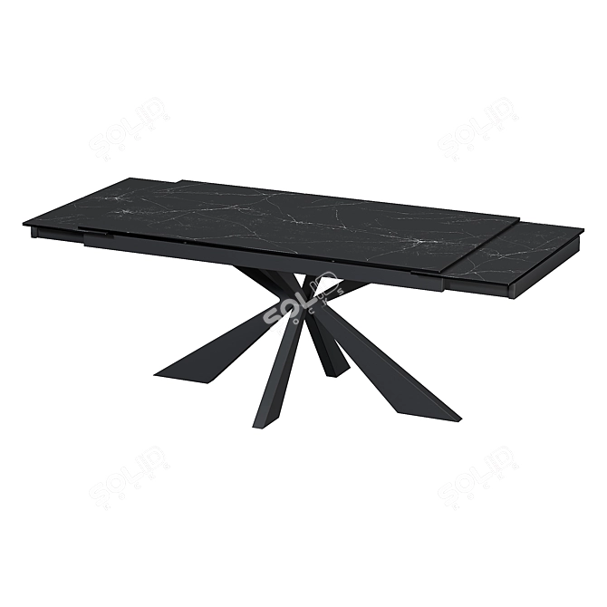 Alezio 160 Dining Table: Modern Style, Multiple Textures, Elegant Design 3D model image 2