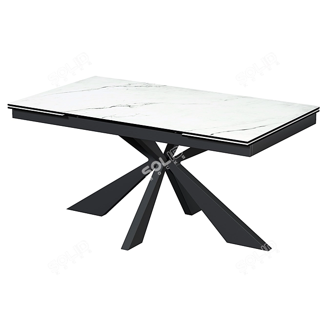 Alezio 160 Dining Table: Modern Style, Multiple Textures, Elegant Design 3D model image 4