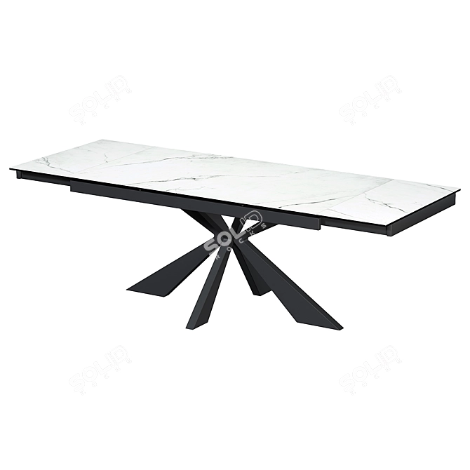 Alezio 160 Dining Table: Modern Style, Multiple Textures, Elegant Design 3D model image 5