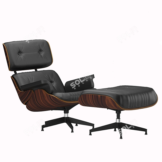 Retro Chic Lounge Chair 3D model image 1
