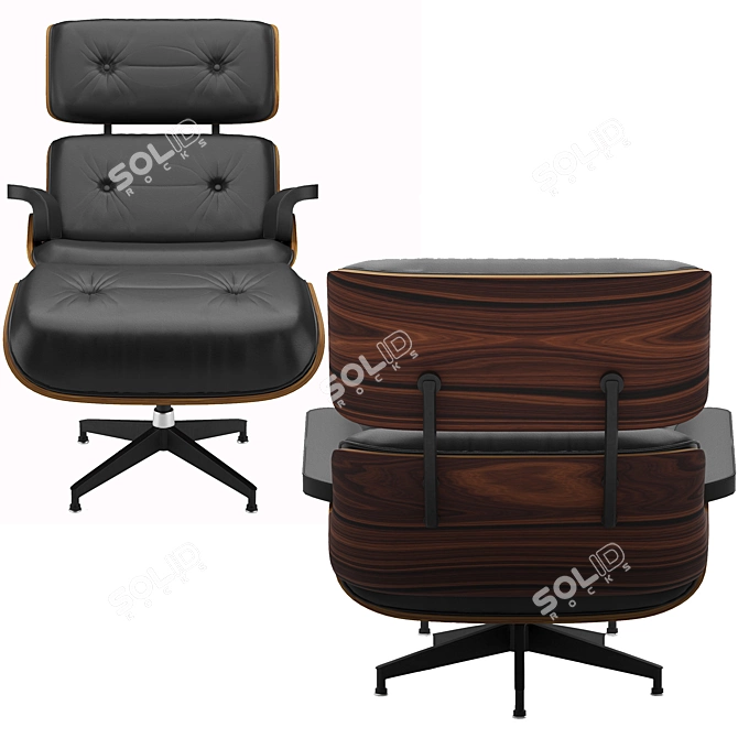 Retro Chic Lounge Chair 3D model image 3
