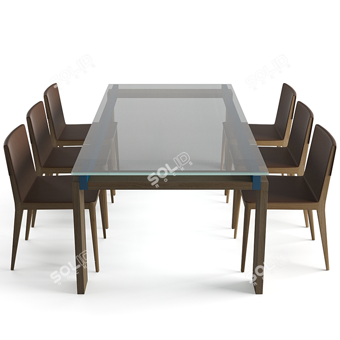 Sophisticated B&B Italia Dining Set 3D model image 2