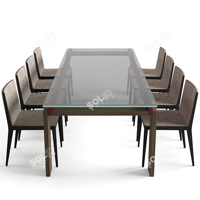 Sophisticated B&B Italia Dining Set 3D model image 3