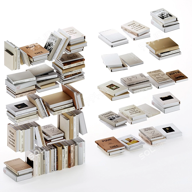 Beige & White Design Books Vol.3 3D model image 6