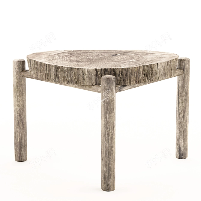 Title: Authentic Woodgrain Rustic Coffee Table 3D model image 4
