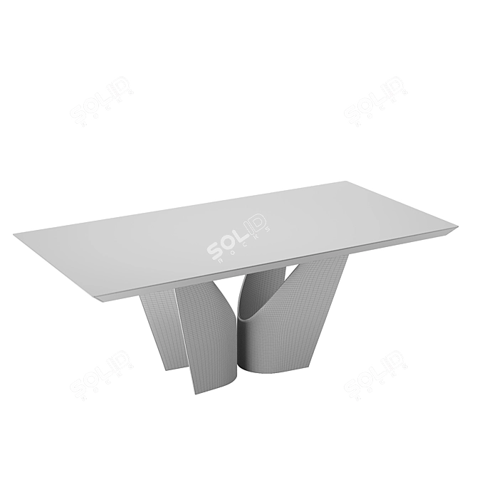 Garda Decor Quadro: Modern White Dining Table 3D model image 2