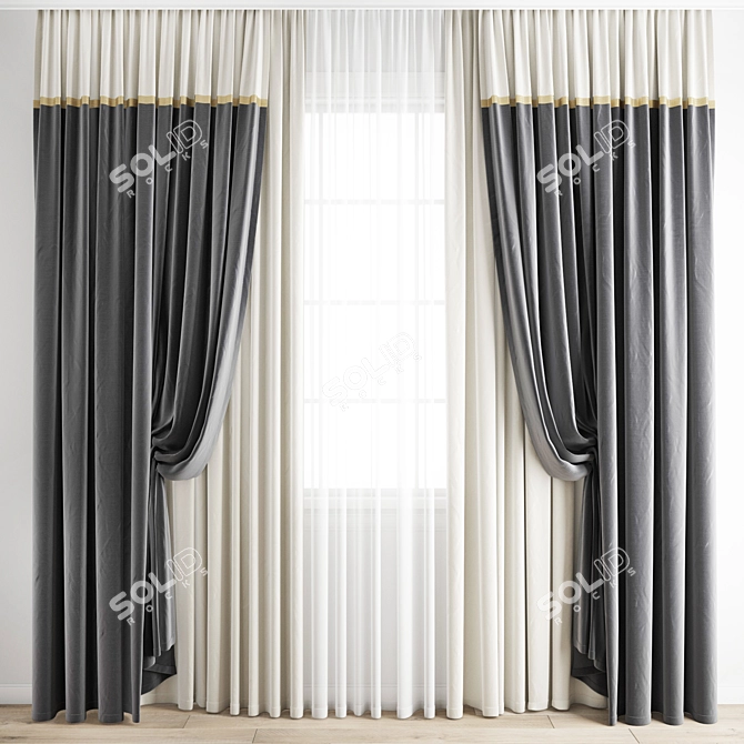 Poly Curtain 3D Model 3D model image 1