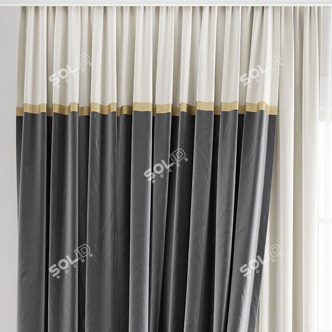 Poly Curtain 3D Model 3D model image 2