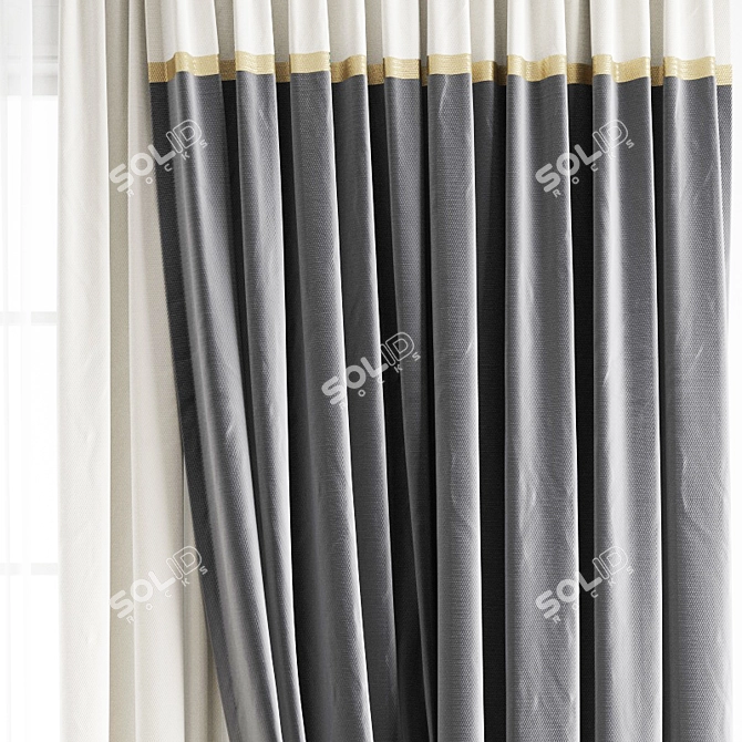 Poly Curtain 3D Model 3D model image 4