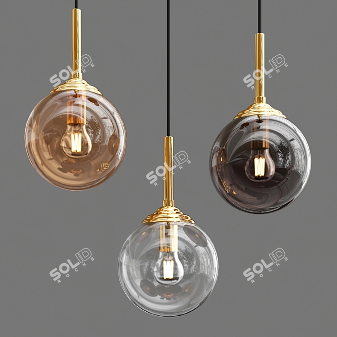 Elegant Ball Chandelier - 15cm Diameter 3D model image 1