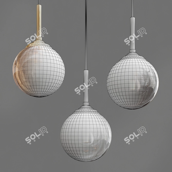 Elegant Ball Chandelier - 15cm Diameter 3D model image 2