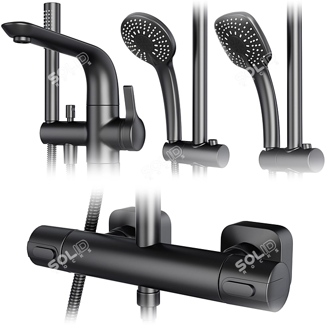 IDEAL Standard Set 130: Elegant Faucets & Shower Systems 3D model image 2