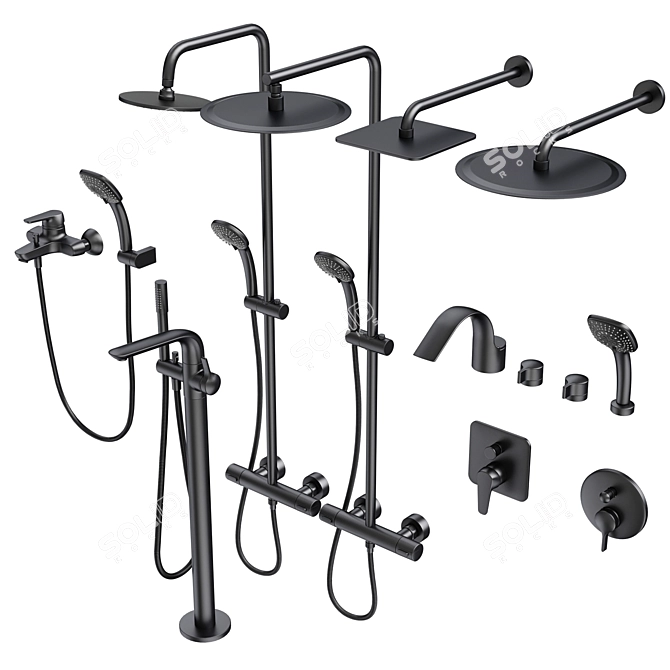 IDEAL Standard Set 130: Elegant Faucets & Shower Systems 3D model image 5