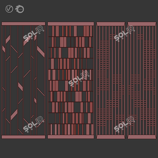 Elegant Room Divider 3D model image 3