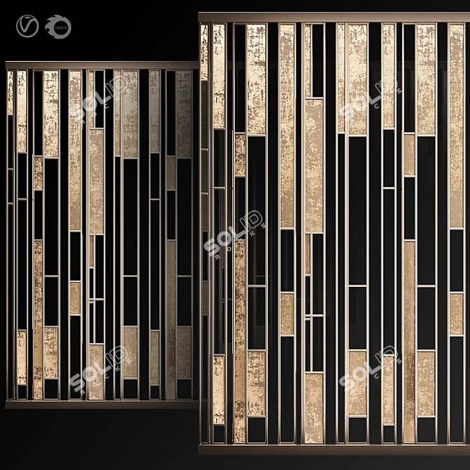 Decorative Glass Partition Divider 3D model image 1